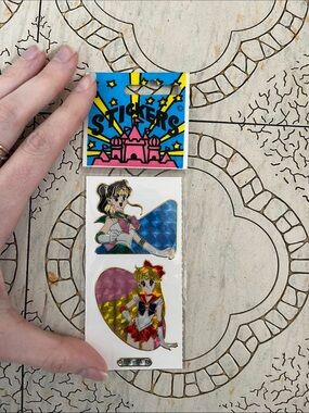 Sailor Moon Holographic Sticker Set - Pink, Blue, Gold